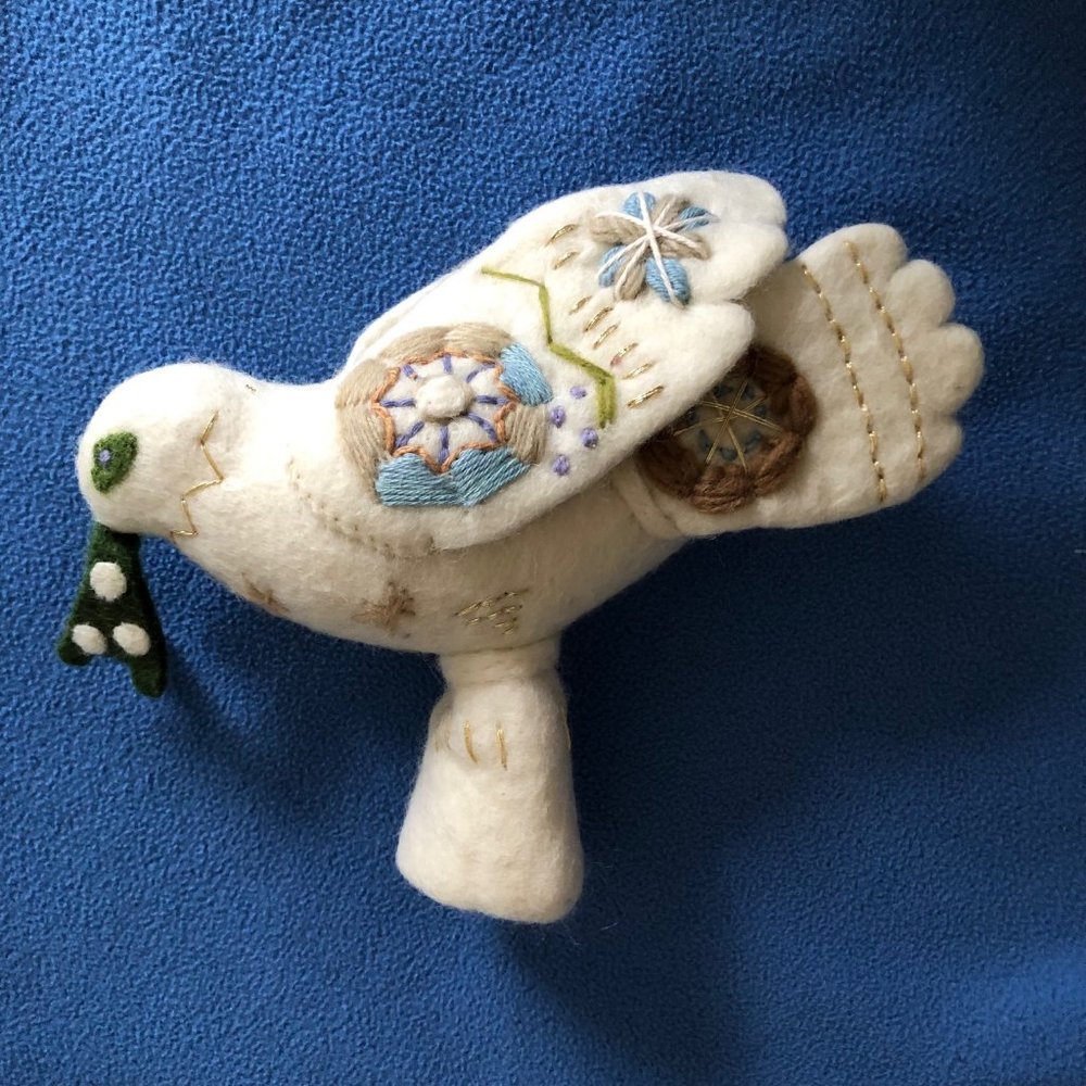 Anthropologie Unity Felt Dove Tree Topper - Picture 3 of 4